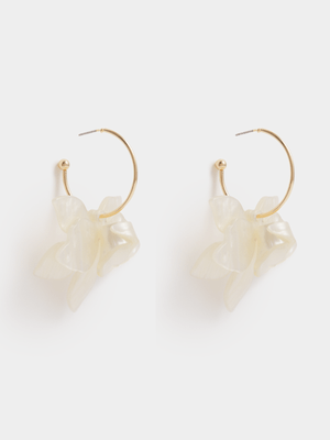 Exact Women's White Flower Earrings