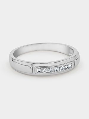 Sterling Silver Cubic Zirconia Channel Ring