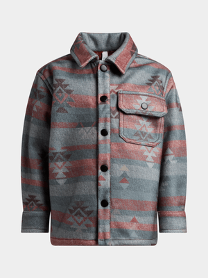 Exact Older Boy's Pink & Blue Western Print Shacket