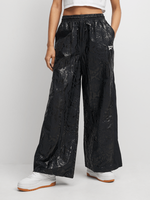 Reebok Women's Basketball Black Wide Leg Track Pants