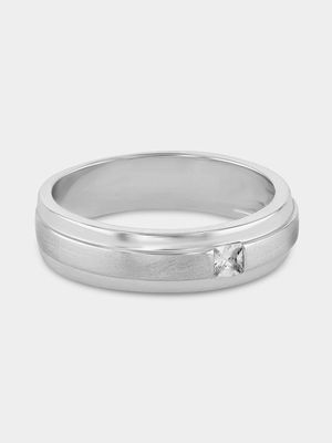 Sterling Silver Cubic Zirconia Men’s Ring