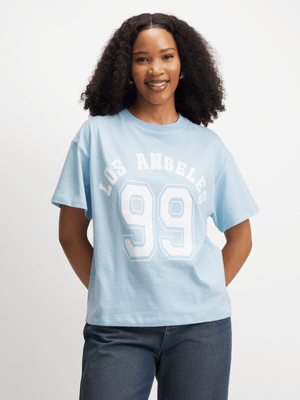 Exact Women's Blue Graphic Print T-Shirt