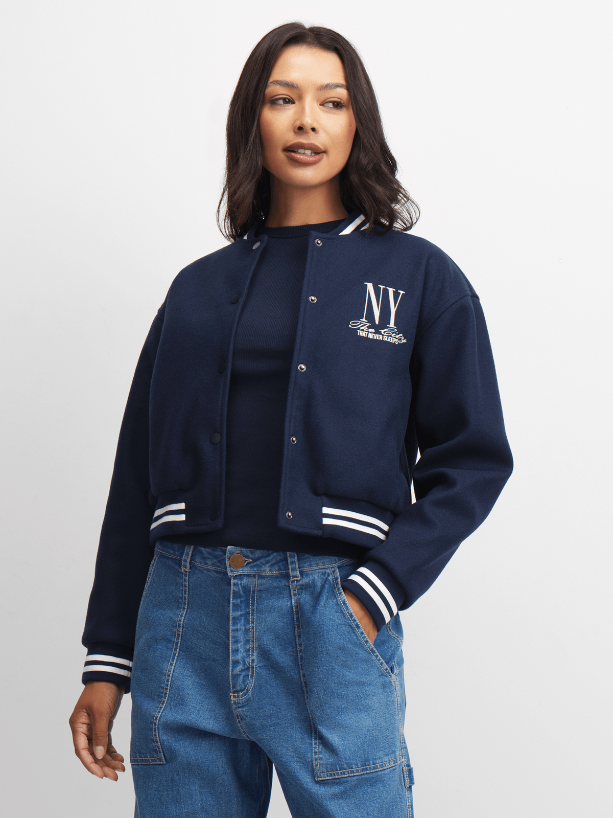 ENFOLD 2024SS ASYMMETRY-JAKET ネイビー　38 ENFOLD 2024SS ASYMMETRY-JAKET ネイビー 38 Knit Jacket with