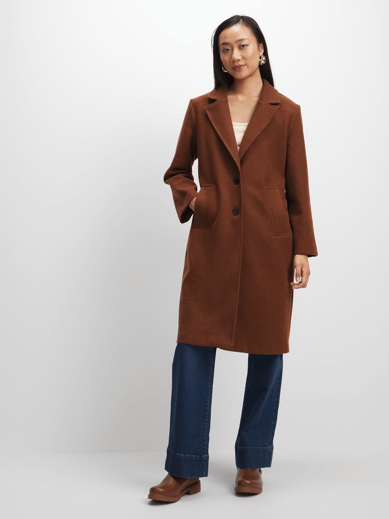 Exact Women's Brown Melton Coat | Bash