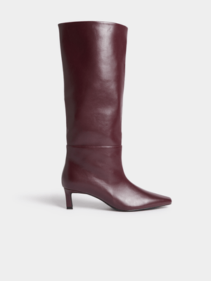 Knee High Kitten Heel Pointy Toe Boots