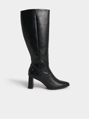 Knee High Almond Toe Block Heel Boots