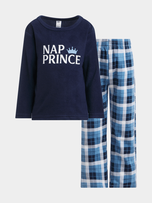 Jet Younger Boys Navy/blue Nap Prince Fleece Pyjama Set
