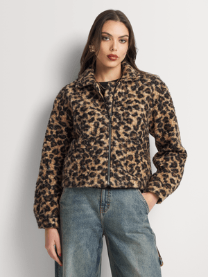 Boiled Wool Look Jacket