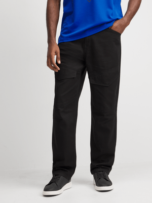 Jet Men's Black Straight Leg Cargo Pants