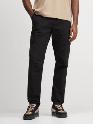 Jet Men's Black Straight Leg Cargo Pants