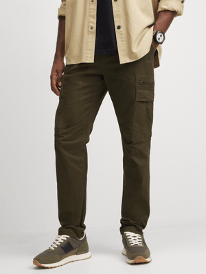 Jet Men's Khaki Straight Leg Cargo Pants