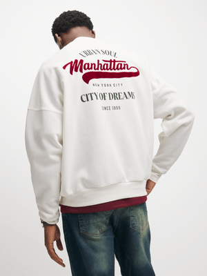 Exact Men's Natural Back Graphic Print Sweat Top