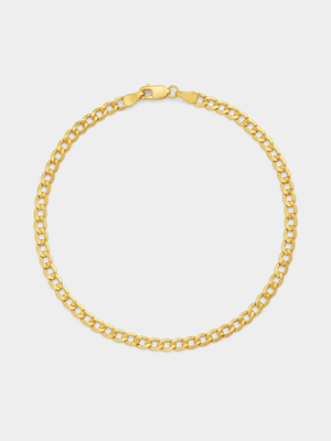 Yellow Gold Air Solid Curb Bracelet
