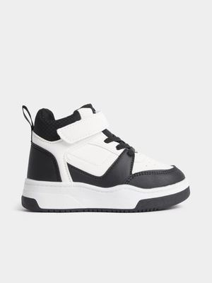 Jet Younger Boys Black/White Hi-Top Sneakers