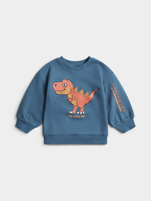 Jet Toddler Boys Blue Dino 3D Scales Active Top