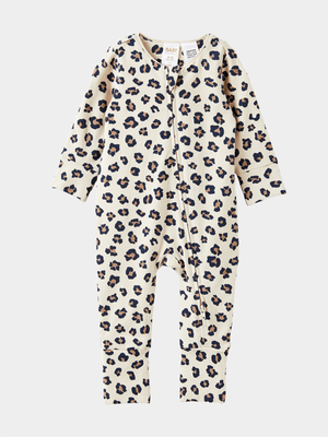 Cotton On Baby Beige The Long Sleeve Zip Romper