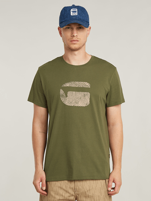 G-Star Men's Finger Print Burger Green Shirt