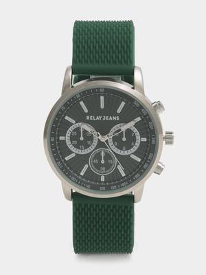 Relay Jeans Men's Dial Silicone Emerald Watch