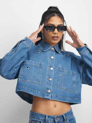 The FIX Women's Medium Wash Denim Jacket