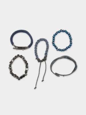 Markham Men's Beaded Navy Bracelet Pack
