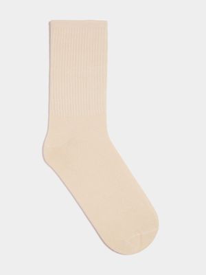 The FIX Unisex Beige Basic Ribbed Socks