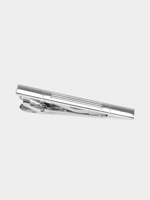 Markham Men's Striped Metal Silver Tie Clip