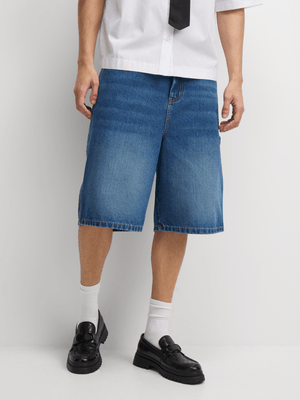 The FIX Men's Medium Wash Carpenter Denim Shorts
