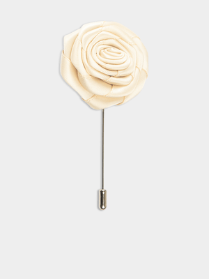 Markham Men's English Rose White  Lapel Pin