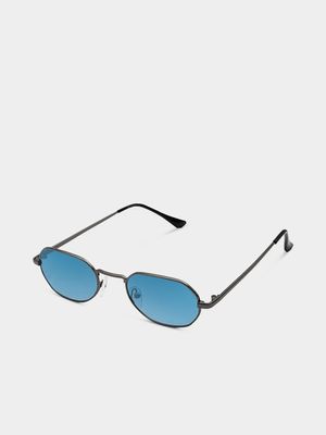 Markham Men's Hexagon Silver Sunglasses