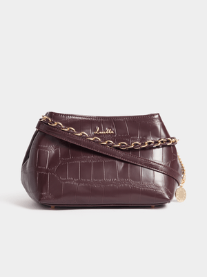 Luella Croc Braided Handle Tote Bag
