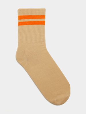 The FIX Unisex Stone 'Orange Stripe' Socks