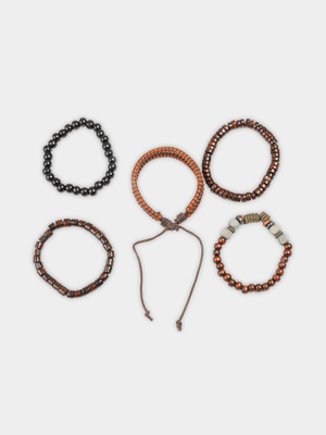 Markham Men's Woven Parachord Multicolour Bracelet Pack