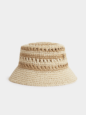 Crochet Straw Bucket Hat