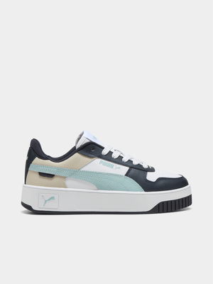 Puma Womens Carina Street White/Mint/Black Sneakers