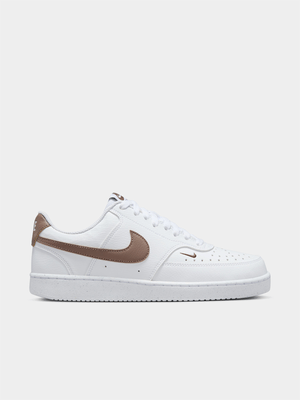 Nike Womens Court Vision Next Nature White/Brown Sneakers