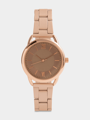 Exact Women's Blush Pink Metal Link Watch