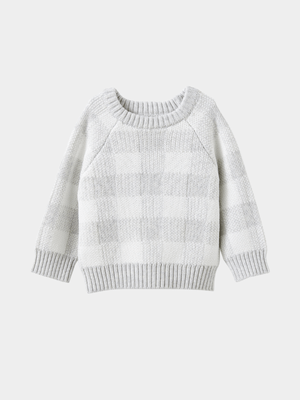 Cotton On Baby Grey Organic Raglan Knit Sweater