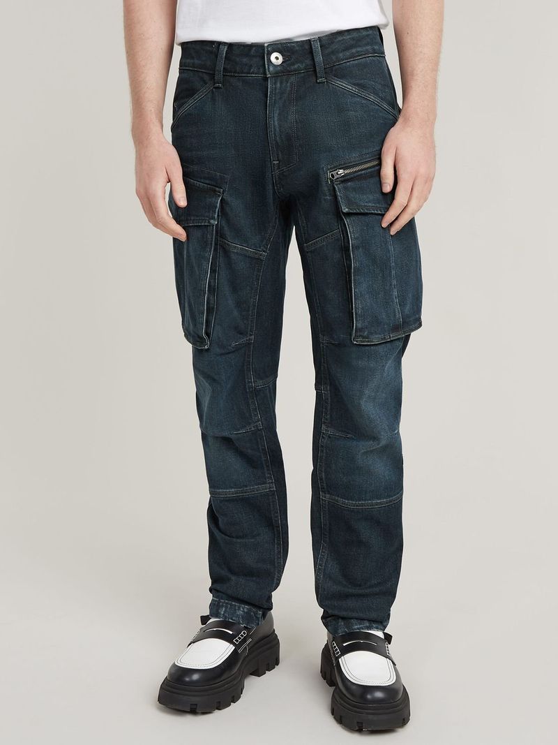 G-Star Men's Rovic Zip 3D Regular Tapered Dark Blue Denim Jeans Bash