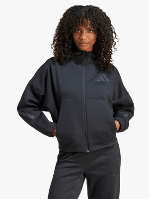 adidas Womens Z.N.E Full-Zip Black Hoodie