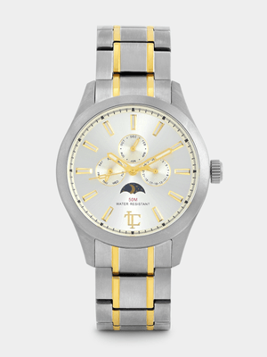 Tempo Legacy Apollo Gold Plated Titanium Silver Tone Dial Bracelet Watch