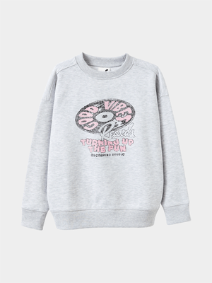 Cotton On Kids Grey Sammy Oversized Crew Sweater