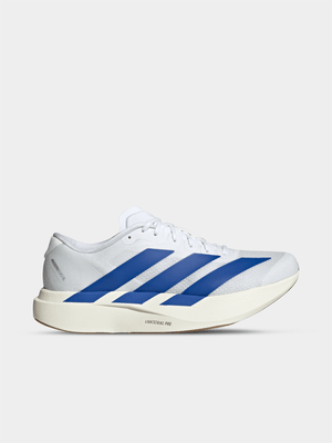 adidas Mens Adizero Evo SL White/Royal Blue Running Shoes
