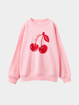 Cotton On Kids Girl Pink Sammy Oversized Crew