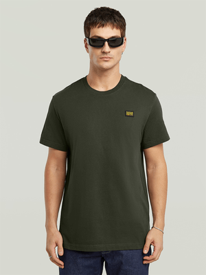 G-Star Men's Asfalt Label Badge Green T-Shirt