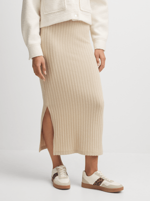 Exact Women's Natural Ribbed Tube Skirt