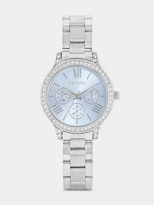 Tempo Silver Plated Grey Dial Bracelet Watch