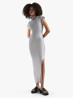 The FIX Women's Silver Bodycon Maxi Dress