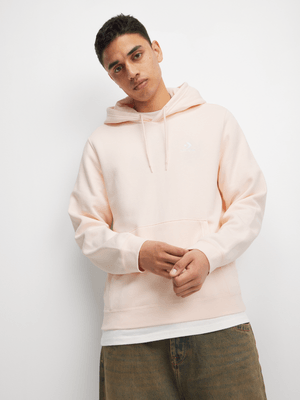 Converse Men's Go-To Embroidered Star Chevron Standard-Fit Fleece Ecru Hoodie