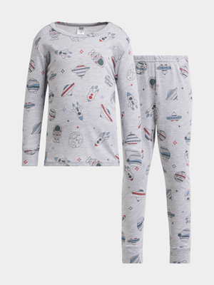 Jet Younger Boys Grey Space Wolrd Pyjama Set
