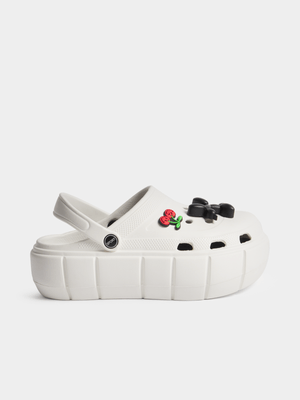 Jet Teen Girls White Chunky Clogs